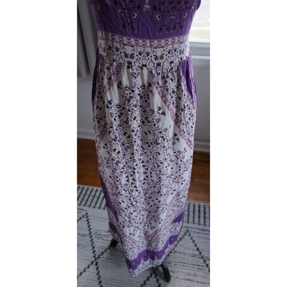 Purple Floral Print Maxi Dress - Size S - Picture 4 of 13